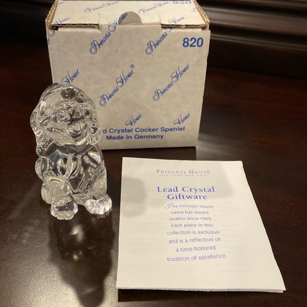 Princess House Crystal Cocker Spaniel in Perfect Condition, in box, 3”x4” - Picture 2 of 6